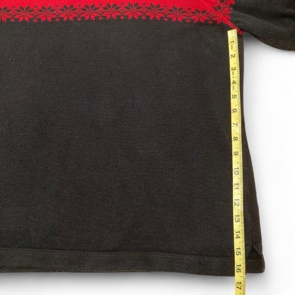 Vtg Eddie Bauer Snowflake Holiday Sweater Women’s XL Outdoor Gorpcore Red Black - Picture 6 of 6